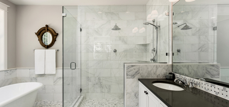 bathroom shower door installation in Livingston
